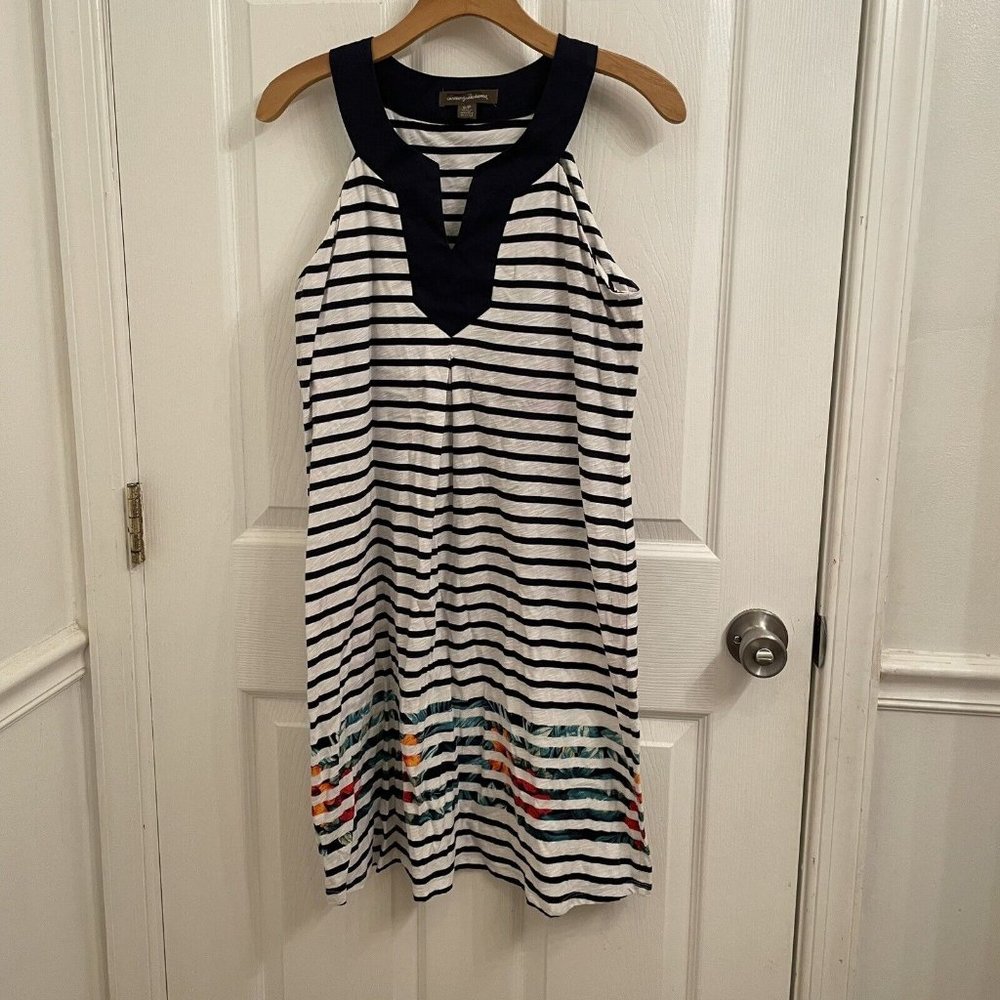 Tommy Bahama Breton Blooms Knit Shift Dress Floral Striped Tropical size S/P